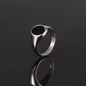 Mens Ring, Onyx Signet Ring, Mens Signet Ring, Black Onyx Oval Ring For Men, Silver Pinky Rings Men, Boys / Womens Ring - By Twistedpendant image 7