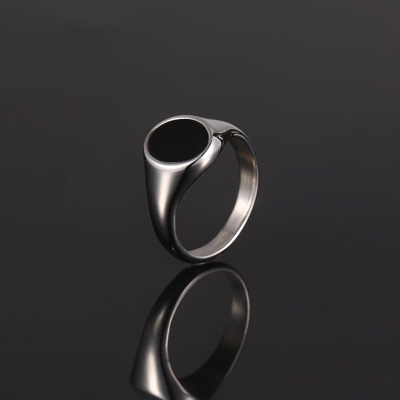 Mens Ring, Onyx Signet Ring, Mens Signet Ring, Black Onyx Oval Ring For Men, Silver Pinky Rings Men, Boys / Womens Ring - By Twistedpendant image 7