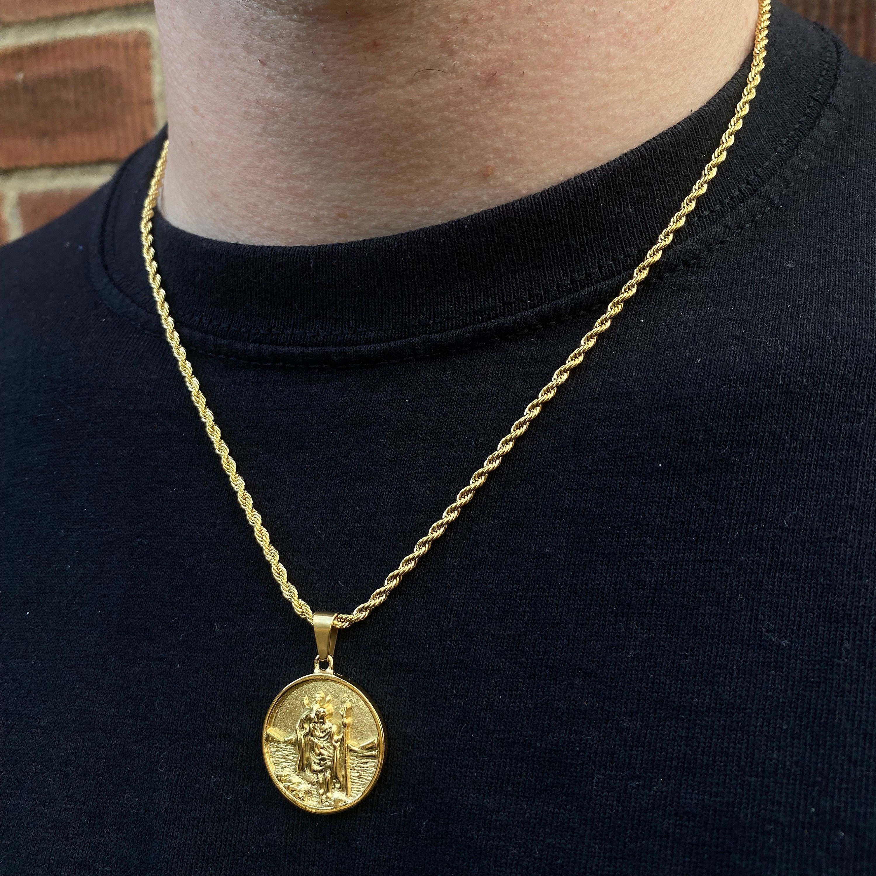 Mens Saint Christopher Necklace – Water Street Jewelers