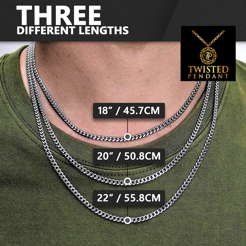 18k Gold Chain Necklace Chain Mens Gold Cuban Curb 3mm Gold plated Mens Stainless Steel Chain - By Twistedpendant