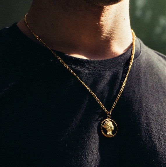 18k Gold Necklace Mens Necklace Queen 