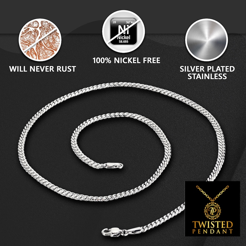 Mens Silver Necklace Pendant Ying Yang Dragon & Tiger Pendant Necklace Stainless Steel, Mens Necklace Pendants for Men, Gifts For Him / Man image 9