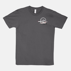 Cessna 180/185 Skywagon T-Shirt [Red/Blue] - Customizable w/ N-Number!