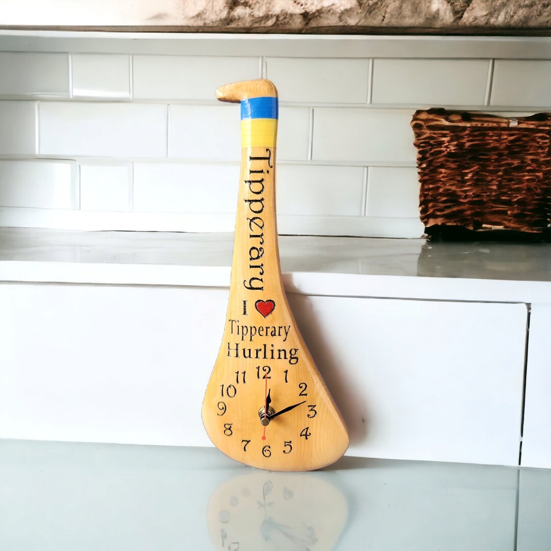 Handcrafted Tipperary GAA Hurley Clock: Irish Hurling Heritage Tribute ...
