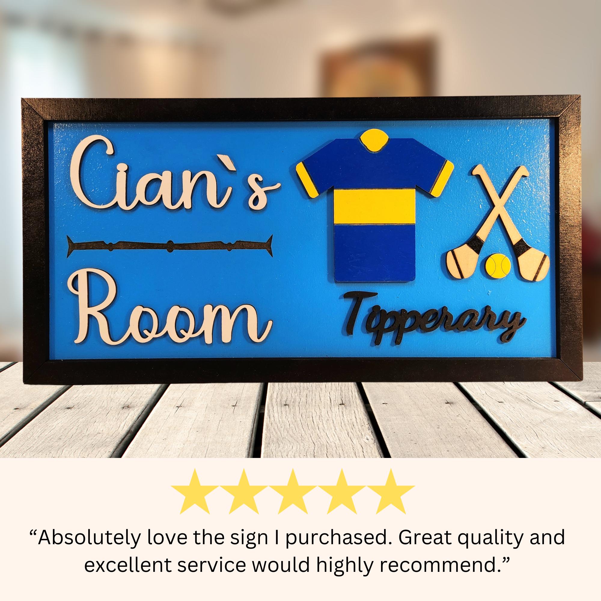 Personalized Tipperary Hurling Room Sign: 3D Wooden Irish Hurling Decor ...