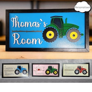 Personalized 3D Tractor Room Sign: Farm Nursery Decor