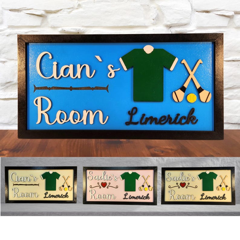 Personalized Limerick Hurling Room Sign: 3D Kids Wall Art - Etsy