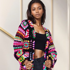 Cappotto di lana, cardigan maglione di lana, maglione vintage, per donna, cappotto maglione