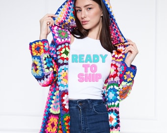 Oversize Cardigan, Crochet Granny Square Jacket, Granny Square Cardigan, Crochet  Granny Square Cardigan