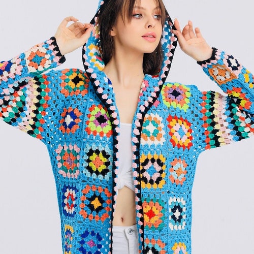 Hippie Boho Clothing, Gypsy Clothing, Cotton Clothing,  Kimono Cardigan, Kimono Jacket, Blue Jacket main image 0