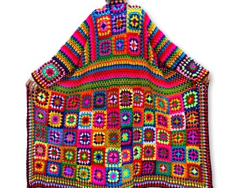 Crochet Maxi Cardigan: Afghan Style Oversize Unique Designer Christmas Sweater Coat Gift for Wife