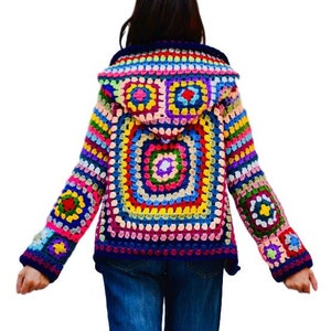 Women crochet sweater, Women's crochet jacket,  Winter crochet jacket, Crochet sweater jacket, Bohemian sweater