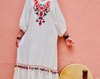 white hippie dress uk