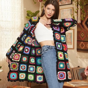 Crochet Cardigan, Women Cardigan Autumn Wool Sweater Cardigan Fall Clothing