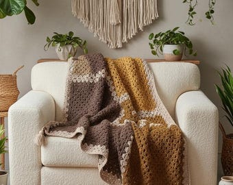 Patchwork Boho Decke werfen Boho Wohndekor Boho Hand stricken werfen Decke