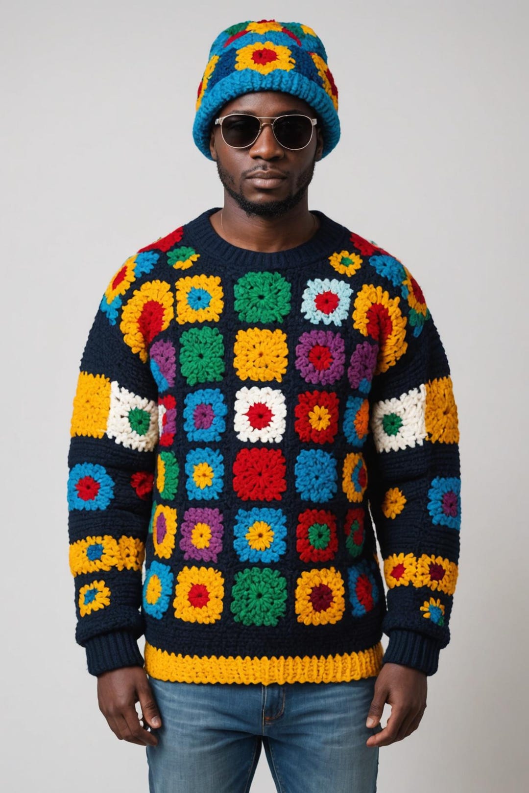 メンズウェア COLORFUL GEOMETRY PATTERN JQD KNIT CREW il_1080xN.6277777313_giyd.jpg