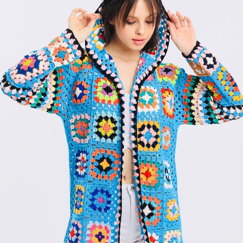 Hippie Boho Clothing, Gypsy Clothing, Cotton Clothing,  Kimono Cardigan, Kimono Jacket, Blue Jacket main image 6