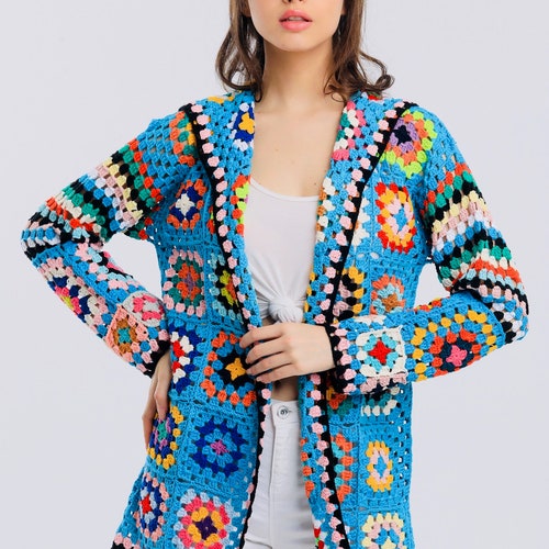 Hippie Boho Clothing, Gypsy Clothing, Cotton Clothing,  Kimono Cardigan, Kimono Jacket, Blue Jacket main image 7