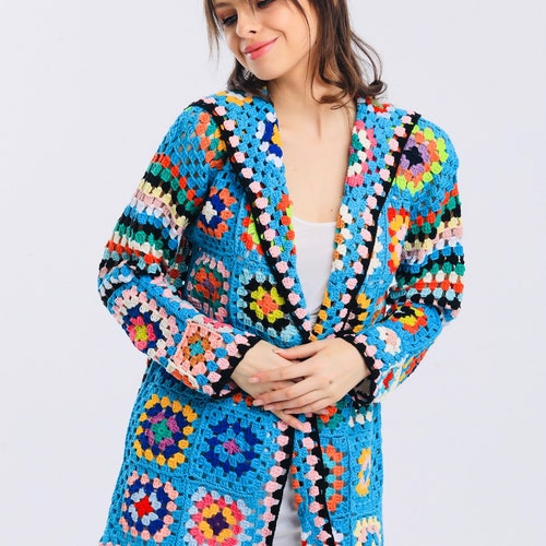 Hippie Boho Clothing, Gypsy Clothing, Cotton Clothing,  Kimono Cardigan, Kimono Jacket, Blue Jacket main image 4
