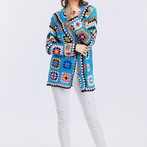 Hippie Boho Clothing, Gypsy Clothing, Cotton Clothing,  Kimono Cardigan, Kimono Jacket, Blue Jacket main image 5