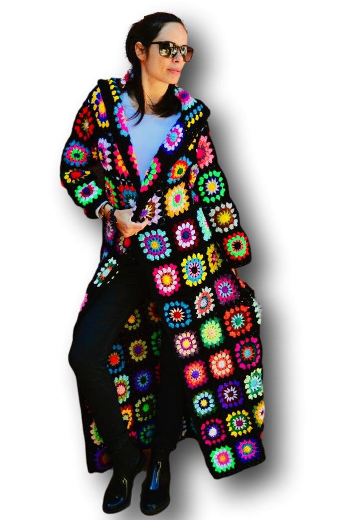 Long Crochet Jacket Long Women Cardigan Long Boho Cardigan Etsy