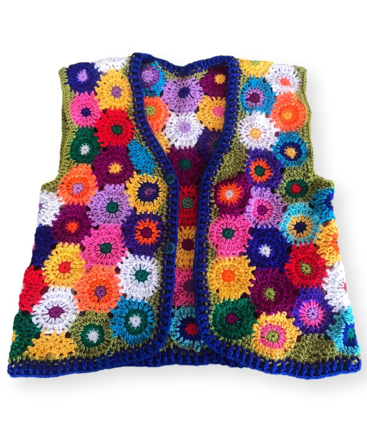 Hand-knitted Crochet Vest: Men's Boho Festival Wear - Etsy