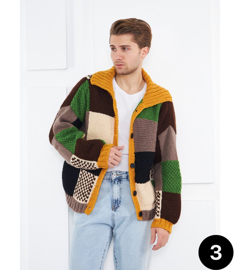 Mens sweater, Men's Jacket, Jacket For Men, Knit Sweater Mens, Colorful Sweater Men image 5