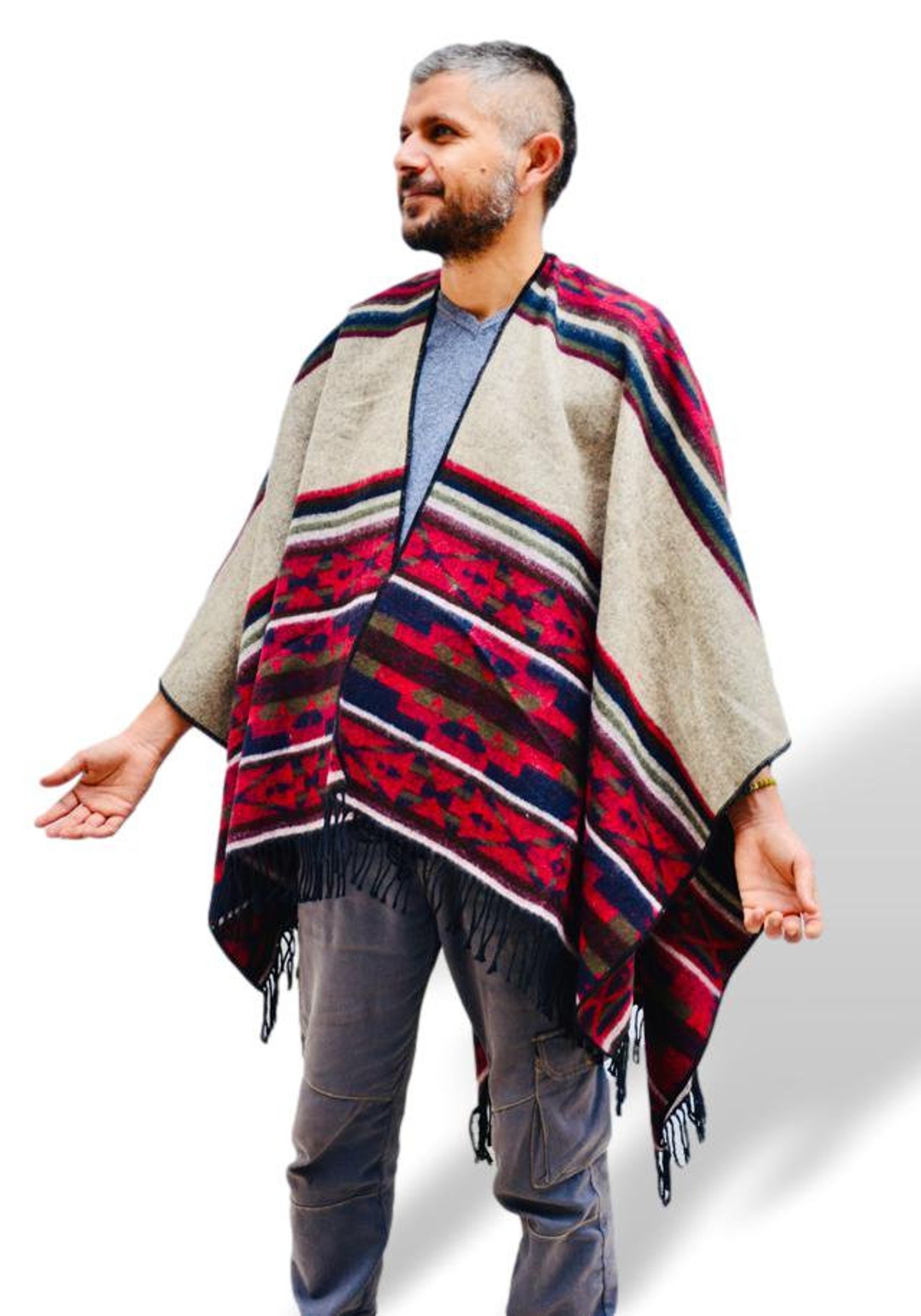 Poncho for man Man poncho Bohemian poncho Men Men Festival Etsy