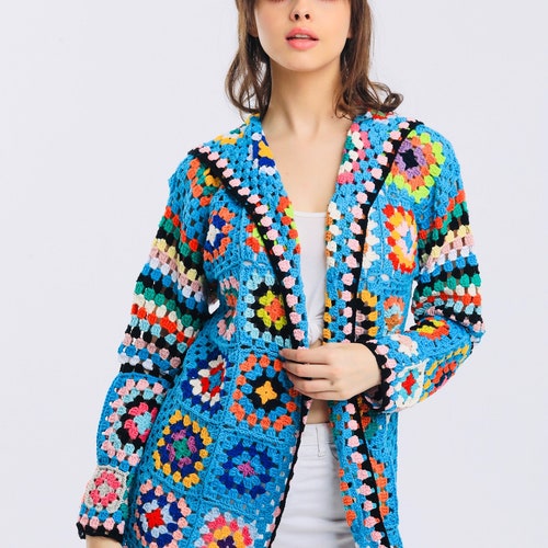 Hippie Boho Clothing, Gypsy Clothing, Cotton Clothing,  Kimono Cardigan, Kimono Jacket, Blue Jacket main image 1