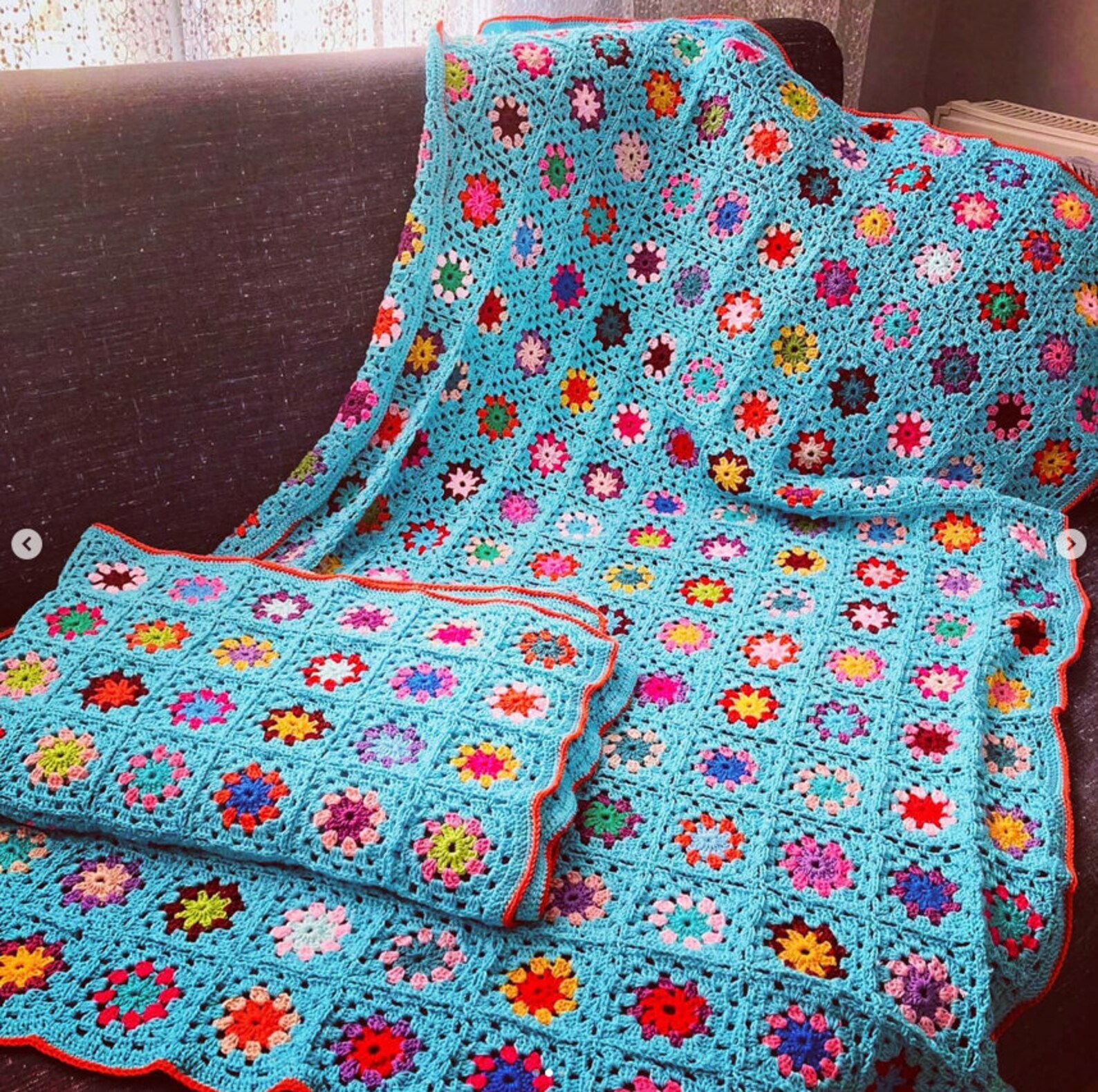 Crochet Blanket Crochet Throw Granny Square Blanket Granny Etsy
