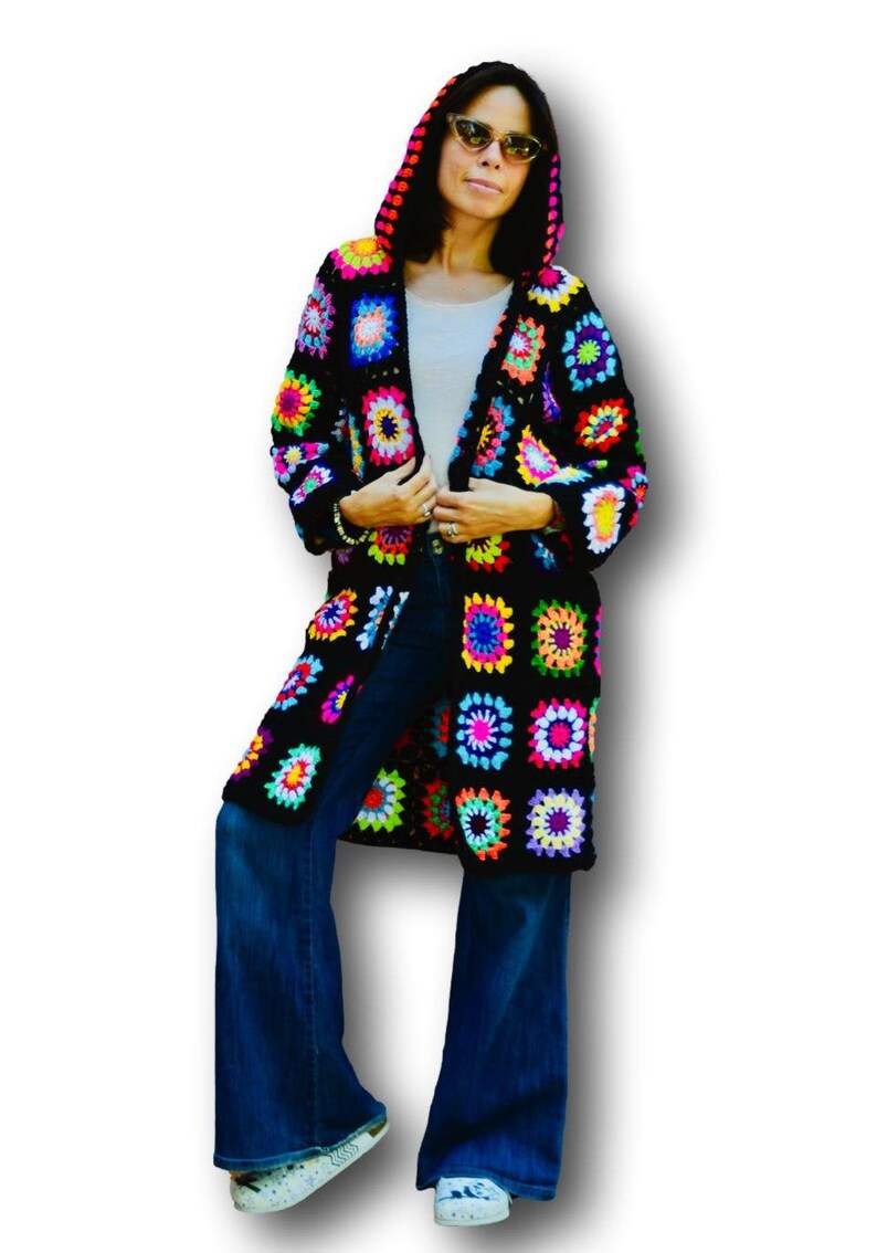 long hooded black coat