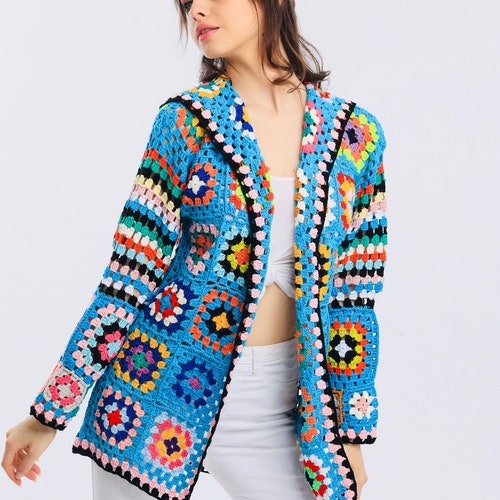 Hippie Boho Clothing, Gypsy Clothing, Cotton Clothing,  Kimono Cardigan, Kimono Jacket, Blue Jacket main image 8