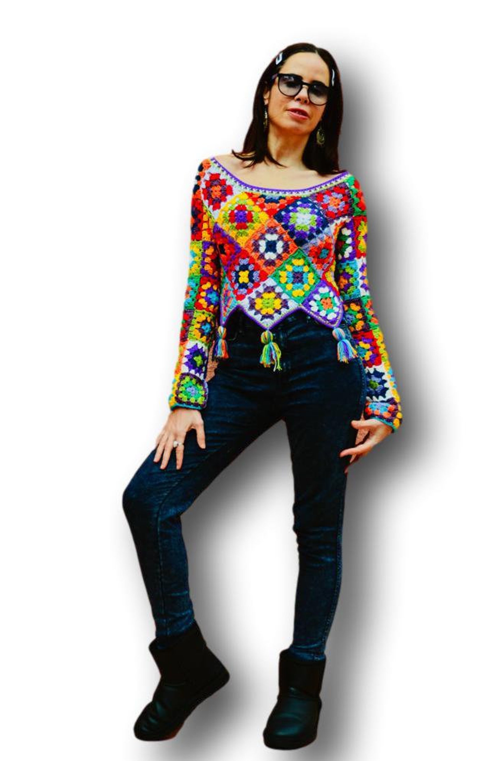 Festival sweater Hippie sweater Boho winter top Boho | Etsy