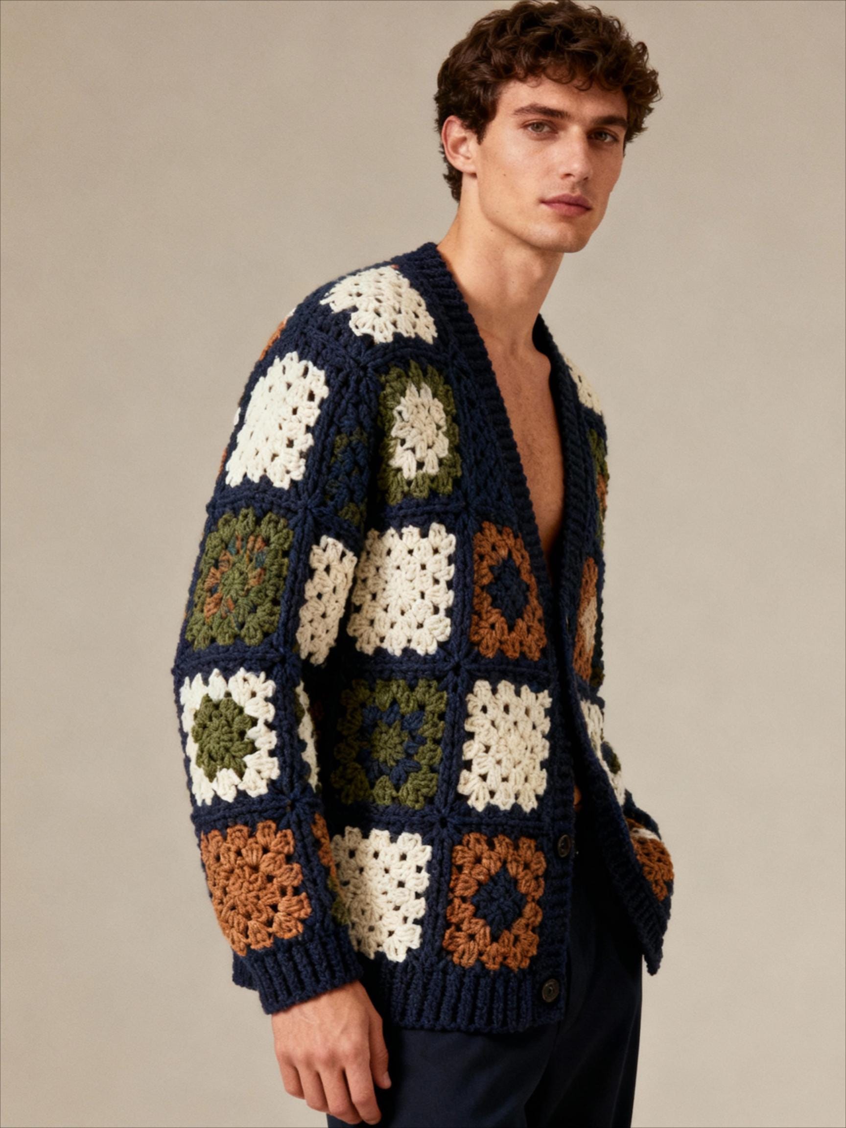 Geometric Cardigan - Etsy UK