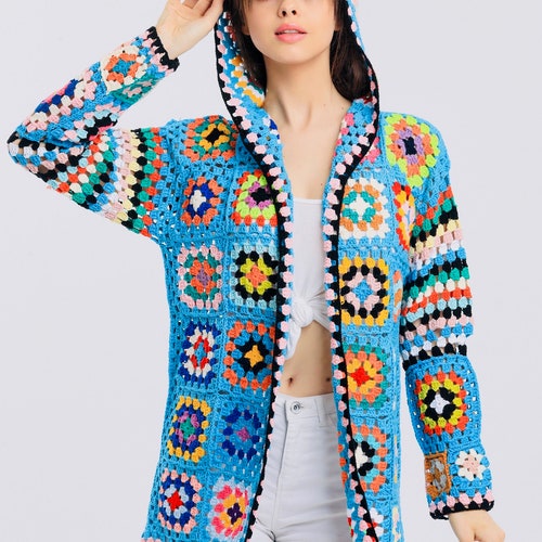 Hippie Boho Clothing, Gypsy Clothing, Cotton Clothing,  Kimono Cardigan, Kimono Jacket, Blue Jacket main image 2
