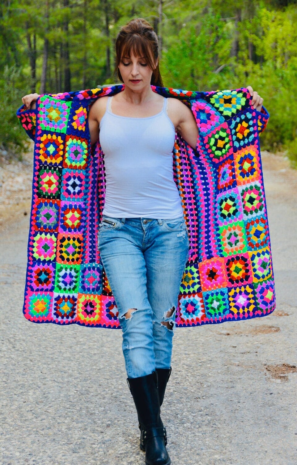 Colorful Crochet Sweater Colorful 