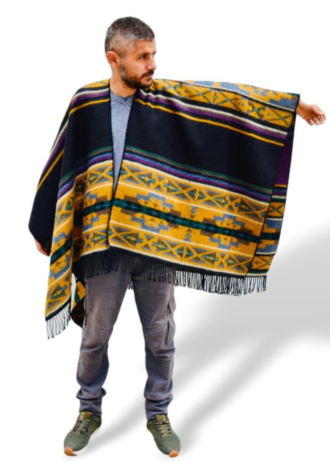 Mens Hippie Poncho Mens Festival Poncho Mens Rave Poncho - Etsy