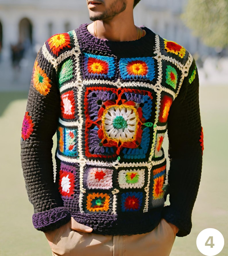 Mens sweater, Men's Jacket, Jacket For Men, Knit Sweater Mens, Colorful Sweater Men image 4