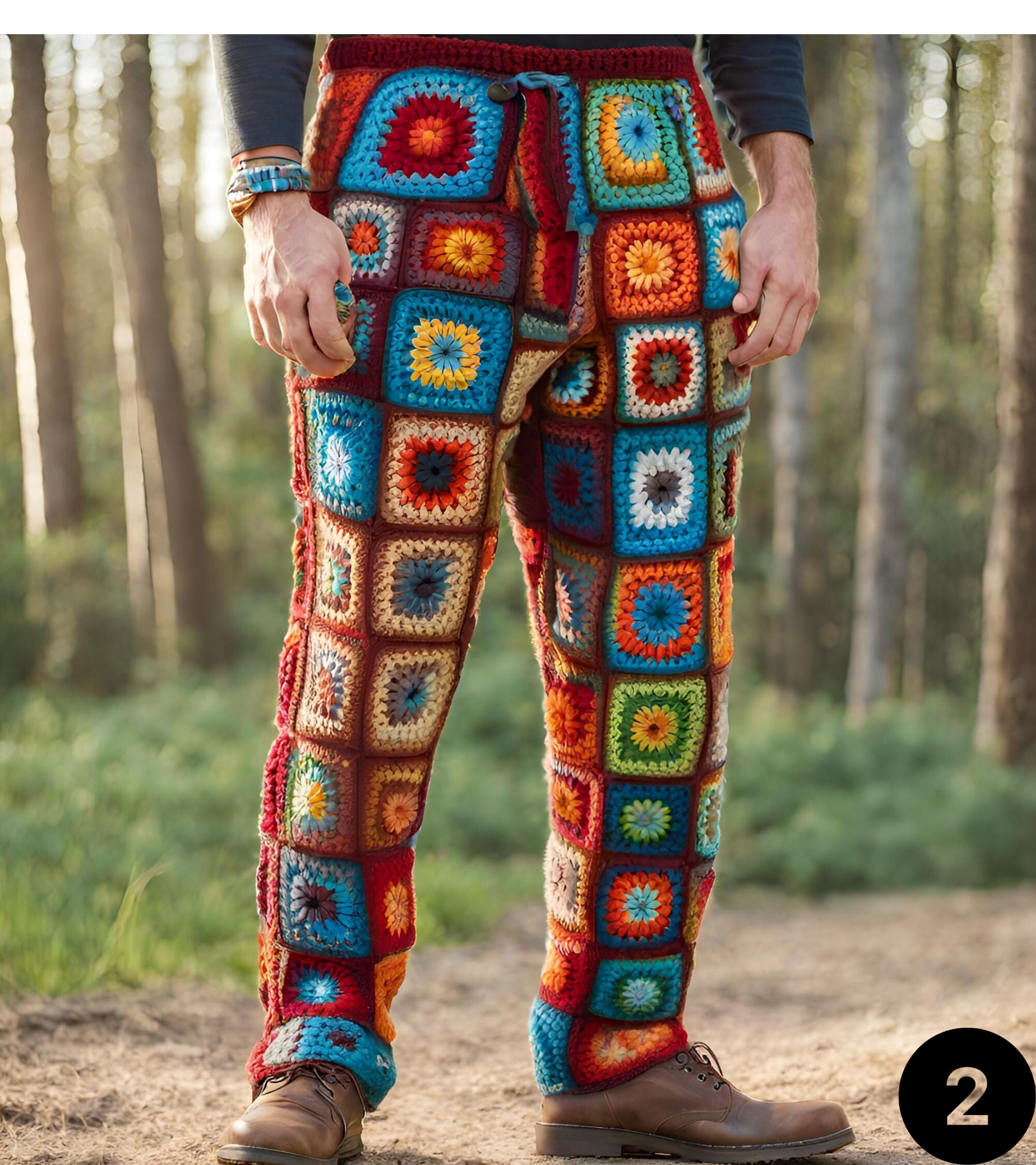 Crochet Mens Trousers Knit Trousers for Men Knit Festival Pants