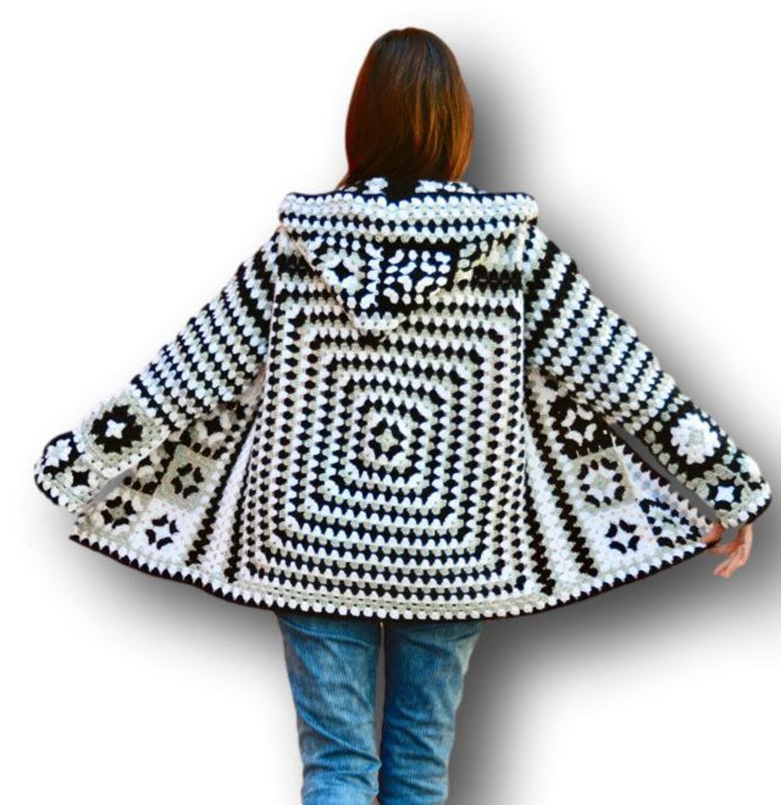 Wool Cardigan Wool crochet sweater Wool crochet jacket Wool Etsy