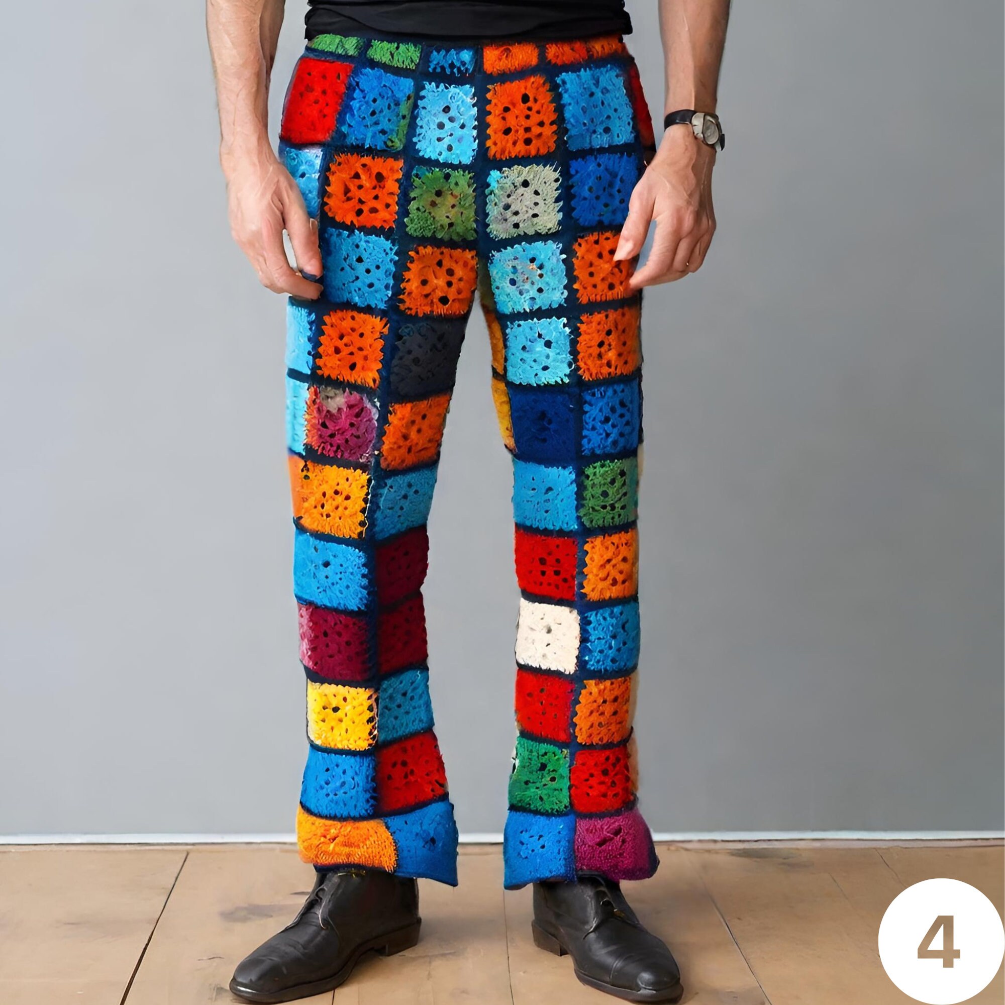【THE TINY SHOP】RE Crochet Patch Pants THE TINY SHOP】RE Crochet Patch Pants