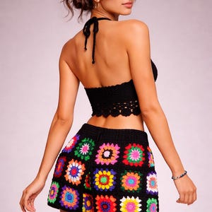 Crochet Granny Square Shorts: Retro Cotton Women's Shorts image 2