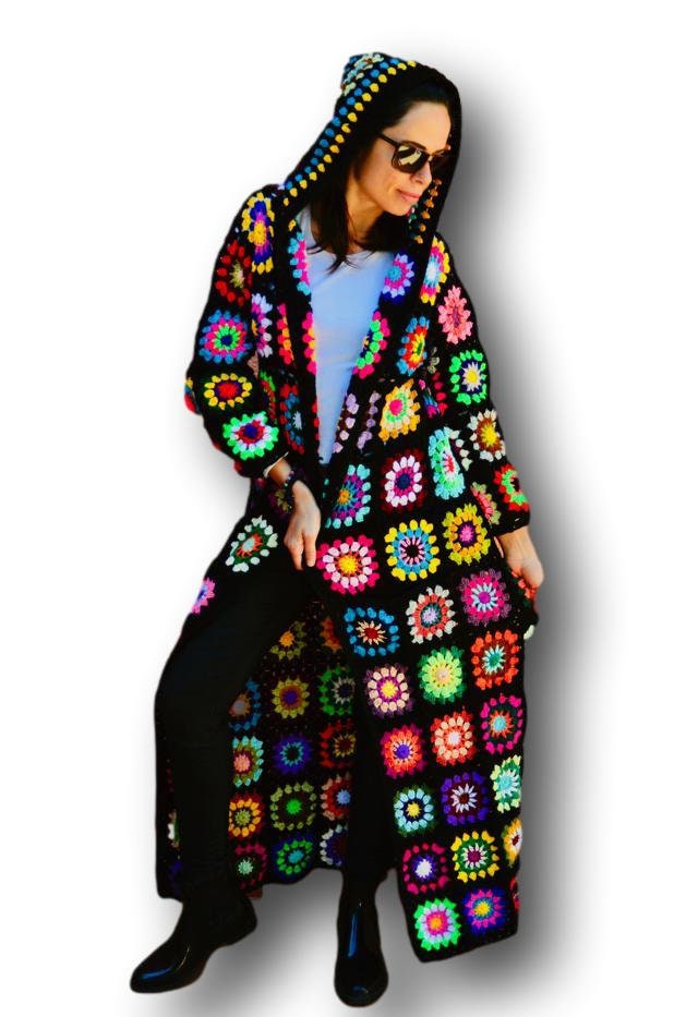 Long Crochet Jacket Long Women Cardigan Long Boho Cardigan Etsy