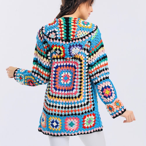 Hippie Boho Clothing, Gypsy Clothing, Cotton Clothing,  Kimono Cardigan, Kimono Jacket, Blue Jacket main image 3