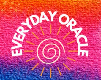Könnte beinhalten: Ein bunter Farbverlaufshintergrund mit einer weißen Sonne und dem Text "EVERYDAY ORACLE" in einem Kreis. Der Text "www.boinsightful.com" und "BY BO INSIGHTFUL" befindet sich unter dem Kreis. Das Jahr "2021" befindet sich am unteren Rand des Bildes.