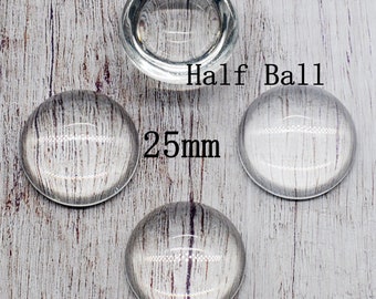 PEPPERLONELY 10PC Flowers Printed Dome Glass Cabochons Round Flat Back for Cabochon Bezel Settings 30mm