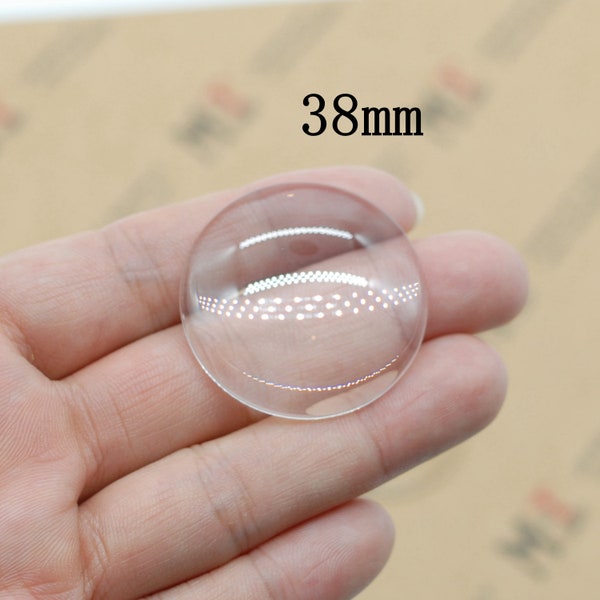 3PCS, 38mm Round Glass Cabochon Tiles, Cabochon Cover, Photo Glass, Domed with Flatback, Round-38mm