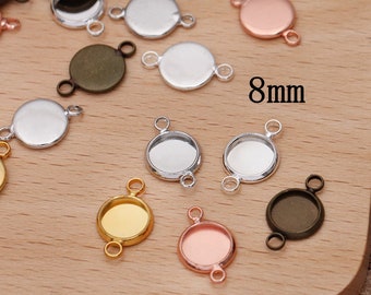 15pcs 14mm Charm Round Pendant Base Setting Cabochon Pendant Blanks Trays DIY 15pcs 14mm Charm Round Pendant Base Setting Cabochon Pendant Blanks Trays DIY