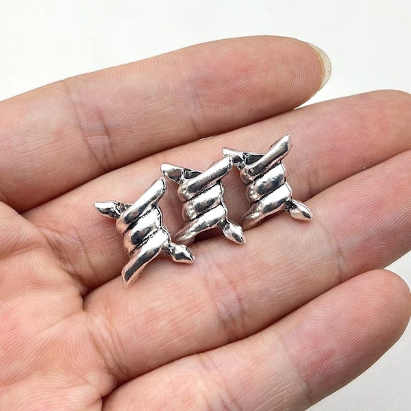 15PCS Silver Tone 3D Barbed Wire Big Hole Bead Gothic Charm BCS03