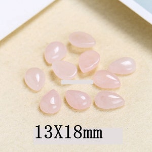 4PCS 13X18mm Natural Rose Quartz Teardrop Cabochons, Pear Shape Gemstone Cabochon Cover Supply Wholesale Bulk, NBJDC-Teardrop 13X18mm-09